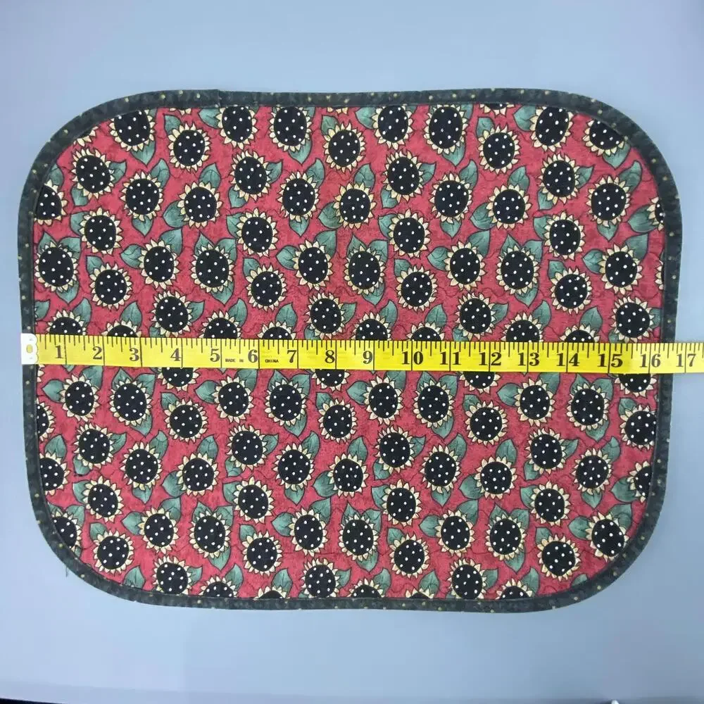 Charming Vintage Sunflower Print Placemats – Set of 4